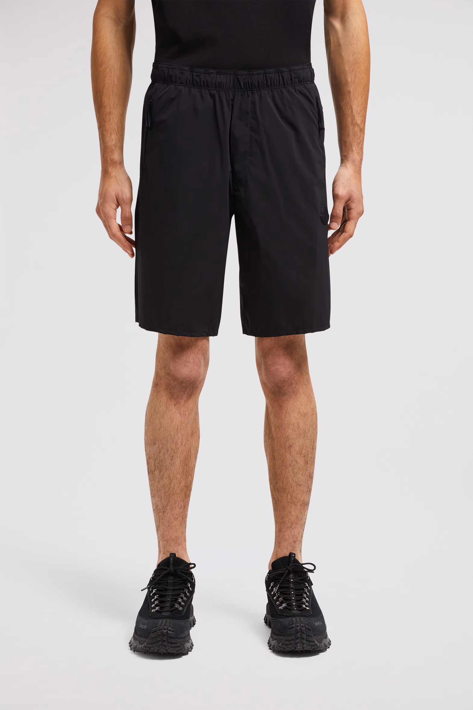 Logo Patch Shorts Men Black Moncler 3